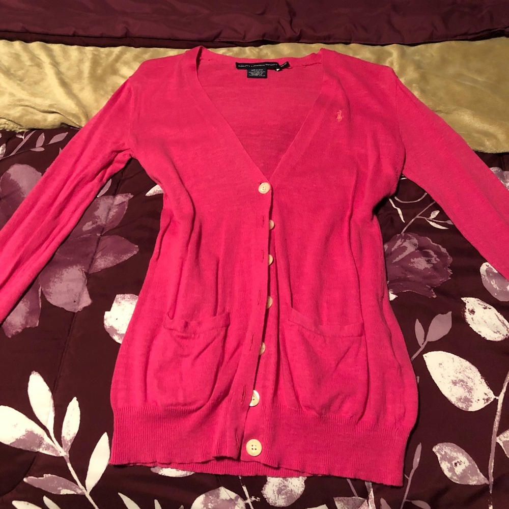 Pink Ralph Lauren cardigan